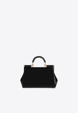 Dolce & Gabbana Small Sicily Patent Leather Top Handle Bag Black BB7116 B1471 80999