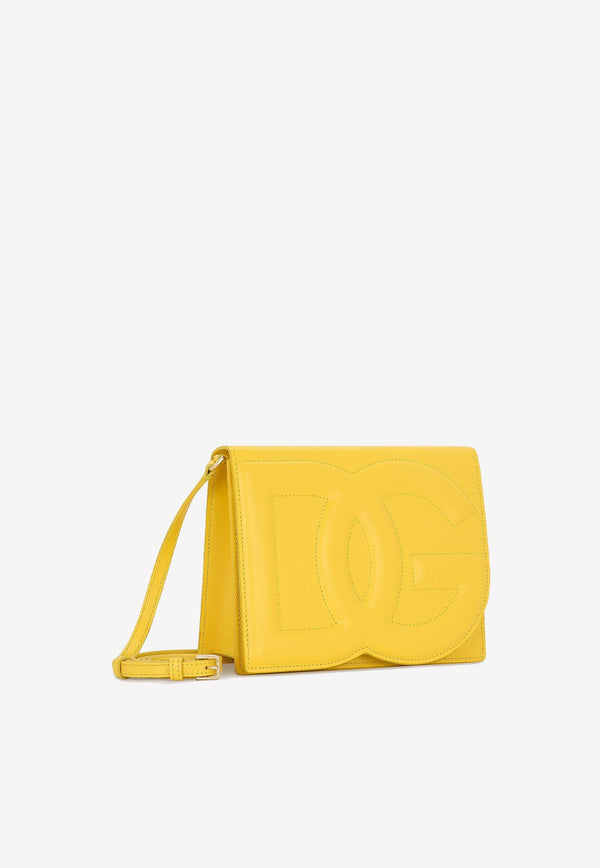Dolce & Gabbana DG Logo Crossbody Bag in Calf Leather Yellow BB7287 AW576 80205