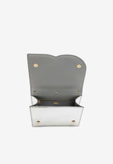 Dolce & Gabbana Logo-Embossed Leather Crossbody Bag BB7287 AY828 80998 Silver