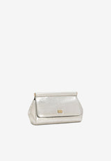 Dolce & Gabbana Sicily Metallic Leather Clutch Silver BB7481 AO855 80998