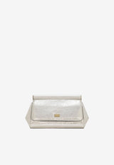 Dolce & Gabbana Sicily Metallic Leather Clutch Silver BB7481 AO855 80998