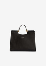 Dolce & Gabbana Small Sicily Calf Leather Tote Bag Black BB7728 B7321 80999