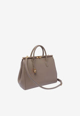 Dolce & Gabbana XL Marlene Day Shoulder Bag in Grained Leather Gray BB7763 A9S25 87891