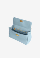 Dolce & Gabbana Medium My Sicily Top Handle Bag in Plongé Calfskin Light Blue BB7782 B7321 80628