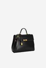 Dolce & Gabbana Marlene Top Handle Bag in Palmellato Calfskin Black BB7932 A3G19 80999