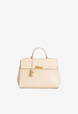 Dolce & Gabbana Marlene Top Handle Bag in Palmellato Calfskin Cream BB7932 A3G19 8H000
