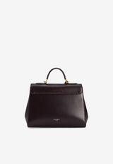 Dolce & Gabbana Marlene Top Handle Bag in Palmellato Calfskin Burgundy BB7932 A3G19 8M073