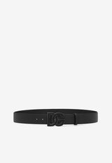 Dolce & Gabbana DG Logo Calf Leather Belt Black BC4675 AT489 80999
