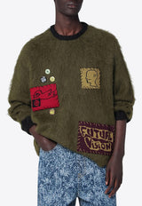 Brain Dead Future Vision Alpaca Knit Sweater Green BDF25O12O045WO/R_BRAID-OL