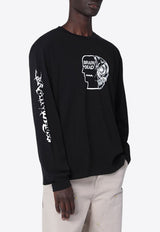 Brain Dead Skull Meg Long-Sleeved T-shirt Black BDF25T010O46CO/R_BRAID-BLK