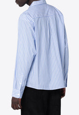 Brain Dead Omer Striped Oxford Shirt Light Blue BDF25T24O046CO/R_BRAID-BL