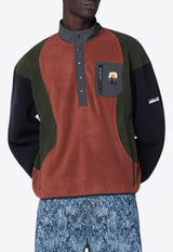 Brain Dead Colorblocked Buttoned Sweatshirt Multicolor BDF25T340045PL/R_BRAID-NA