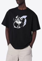 Brain Dead Crack an Egg Printed T-shirt Black BDF25TO00046CO/R_BRAID-BLK