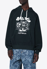 Brain Dead Global Shock Printed Hooded Sweatshirt Green BDF25TO90045CO/R_BRAID-FG