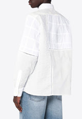 Brain Dead X Brooks Brothers Logo Embroidered Long-Sleeved Shirt White BDS24T24OO41CO/Q_BRAID-WM