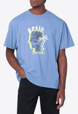 Brain Dead Ringing Ear Printed T-shirt Blue BDS25TOO0044CO/Q_BRAID-BL