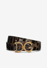 Dolce & Gabbana DG Girls Leopard Print Belt Brown BE1348 AM568 HA93M