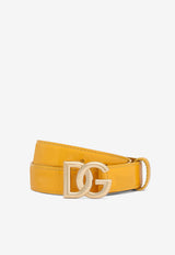 Dolce & Gabbana DG Logo Patent Leather Belt Yellow BE1447 A1471 80233