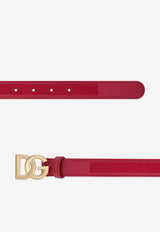 Dolce & Gabbana DG Logo Patent Leather Belt Fuchsia BE1447 A1471 8I484