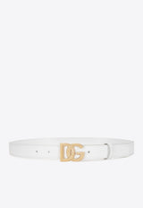 Dolce & Gabbana DG Logo Calfskin Belt White BE1447 AW576 80002