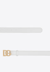 Dolce & Gabbana DG Logo Calfskin Belt White BE1447 AW576 80002