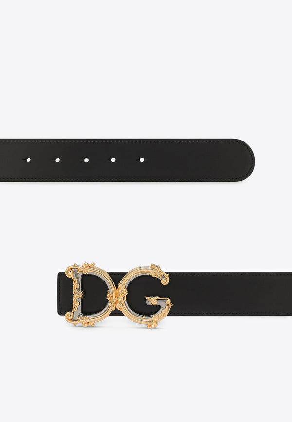 Dolce & Gabbana Baroque DG Logo Leather Belt Belts Color