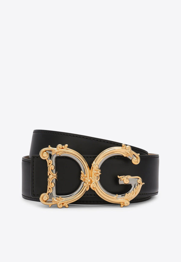 Dolce & Gabbana Baroque DG Logo Leather Belt Belts Color