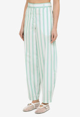 Margaux Lonnberg Beatty Striped Casual Pants Green BEATTYVI/O_LON-GT