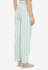 Margaux Lonnberg Beatty Striped Casual Pants Green BEATTYVI/O_LON-GT