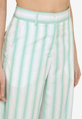Margaux Lonnberg Beatty Striped Casual Pants Green BEATTYVI/O_LON-GT