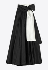 Max Mara Pianoforte Beber Mini Taffeta Dress with Bow Black BEBERCO/R_MAXMP-003