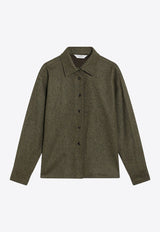 Max Mara Benares Wool Felt Long-Sleeved Shirt Green BENARES1234WO/R_MAXM-001