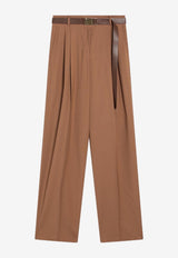 Max Mara Bergamo Straight-Leg Tailored Pants Brown BERGAMOWO/R_MAXMS-026