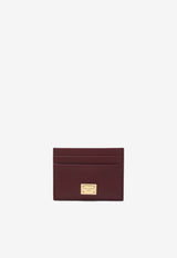 Dolce & Gabbana Logo-Plaque Dauphine Leather Cardholder Bordeaux BI0330A9S25/S_DOLCE-80346