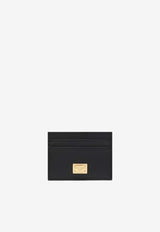Dolce & Gabbana Logo Plaque Leather Cardholder Black BI0330A9S25/S_DOLCE-80999