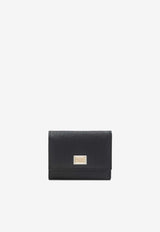 Dolce & Gabbana Logo Plaque Dauphine Leather Wallet Black BI0770A1001/S_DOLCE-80999
