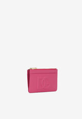 Dolce & Gabbana Medium DG Logo Zip Cardholder in Calf Leather Purple BI1261 AG081 80441