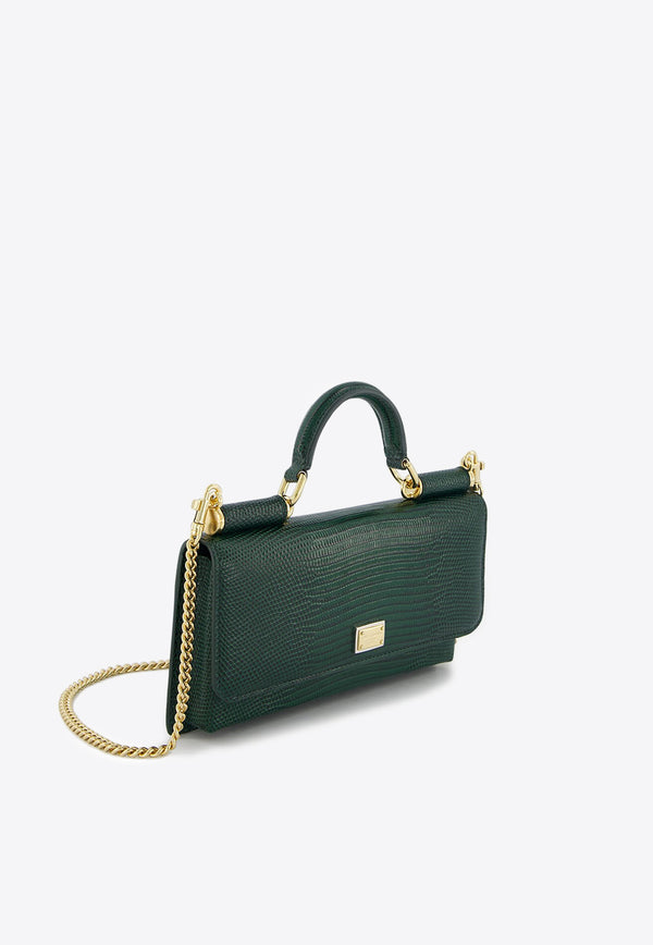 Dolce & Gabbana Mini Sicily Iguana-Print Leather Top Handle Bag Bags Color