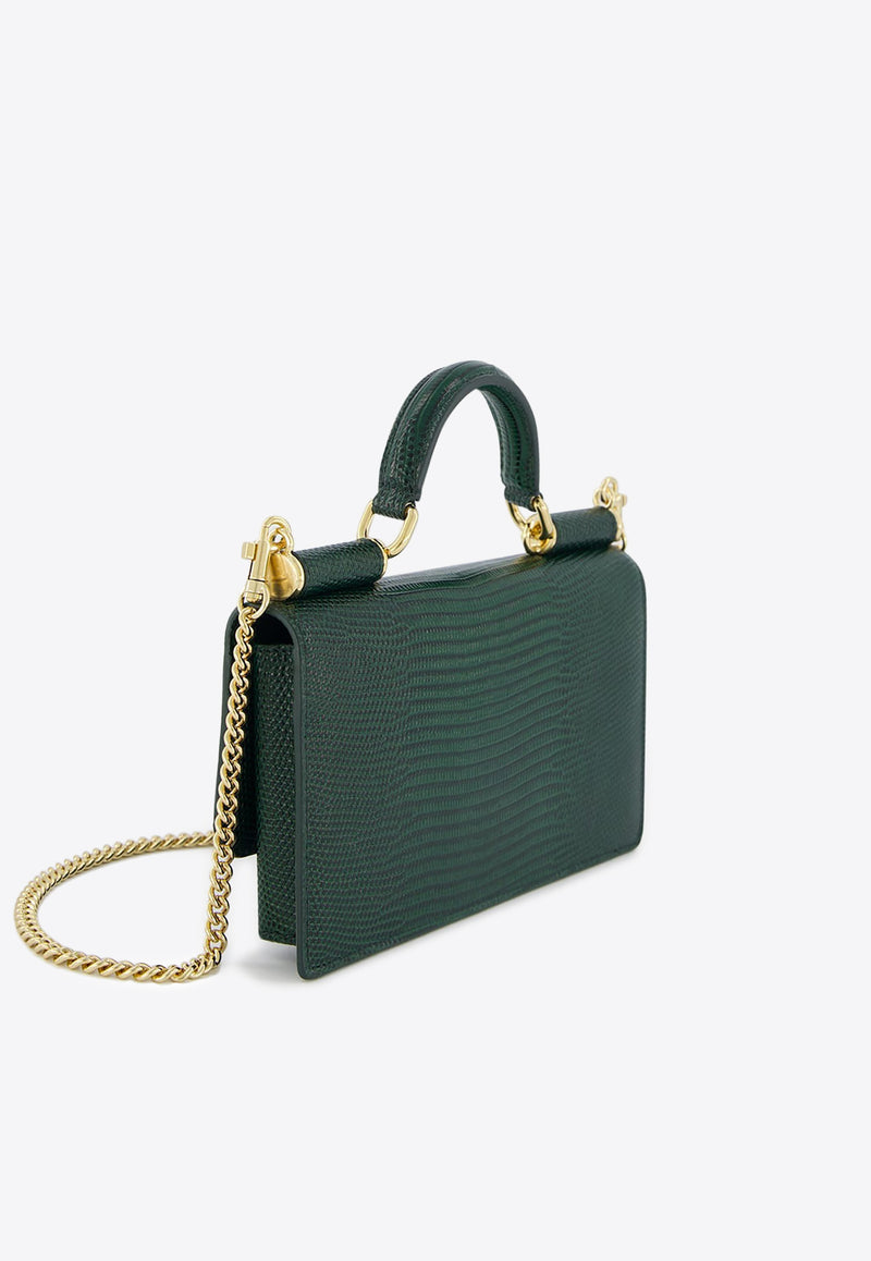 Dolce & Gabbana Mini Sicily Iguana-Print Leather Top Handle Bag Bags Color