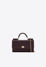 Dolce & Gabbana Mini Dauphine Leather Top Handle Bag Purple BI3280 A1001 8M073