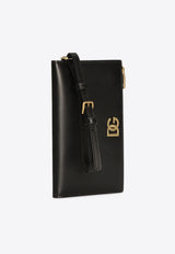 Dolce & Gabbana DG Logo Passport Holder in Calf Leather Black BI3336 AW576 80999