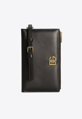 Dolce & Gabbana DG Logo Passport Holder in Calf Leather Black BI3336 AW576 80999