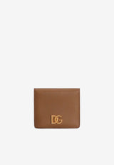 Dolce & Gabbana DG Torchon Logo Calfskin Wallet Brown BI3339 AK274 8Z093