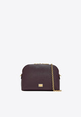 Dolce & Gabbana Mini Logo Plaque Leather Crossbody Bag Purple BI3353 A5070 8M073