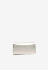 Jimmy Choo Bing Metallic Leather Clutch Bag Gold BING WALLET/CHAIN AZJ SOFT GOLD/SILVER
