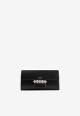 Jimmy Choo Mini Bing Calf Leather Clutch Bag Black BING WALLET/CHAIN OCY BLACK/SILVER