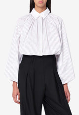 Patou Balloon-Sleeved Stripe Shirt White BL0500190CO/R_PATOU-5080