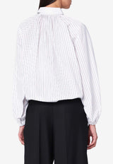 Patou Balloon-Sleeved Stripe Shirt White BL0500190CO/R_PATOU-5080