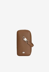 Dolce & Gabbana Lock Calfskin Pouch Bag Brown BM2449 A0370 8Z093