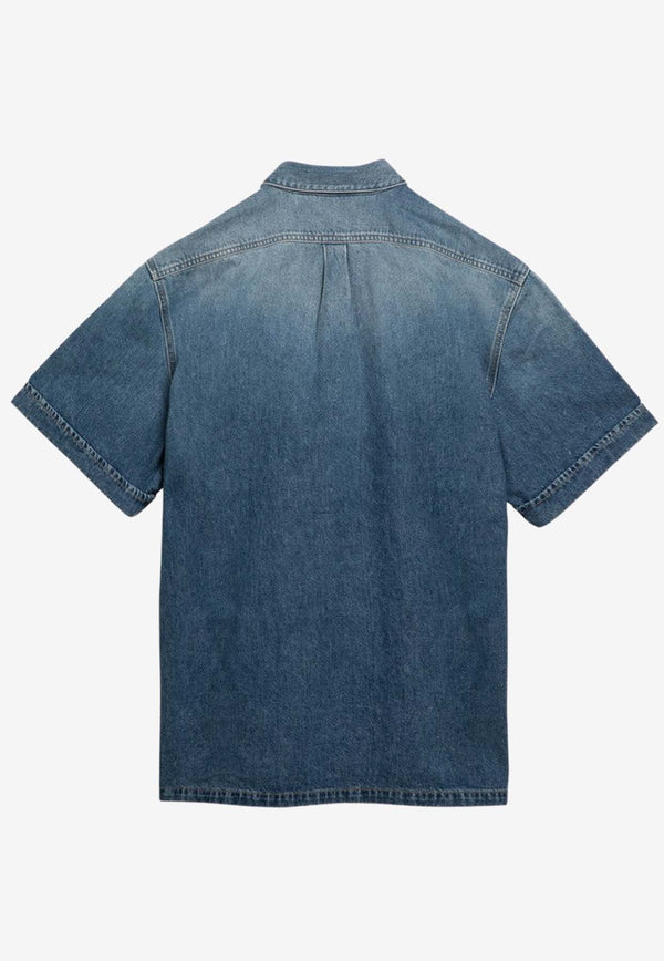 Givenchy Short-sleeved Denim Shirt Blue BM60ZZ5Y99/O_GIV-415